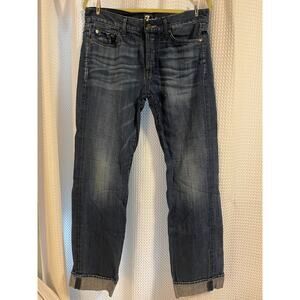 7 FOR ALL MANKIND STANDARD STRAIGHT LEG JEANS MEN'S SIZE 33x31 DARK WASH